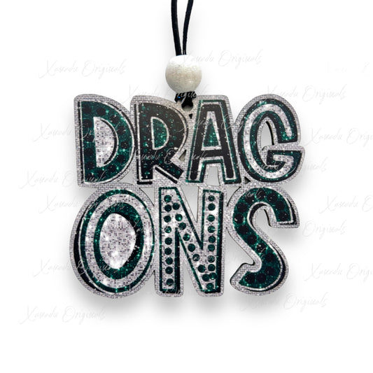 Dragons Faux Glitter Marquee Ornament
