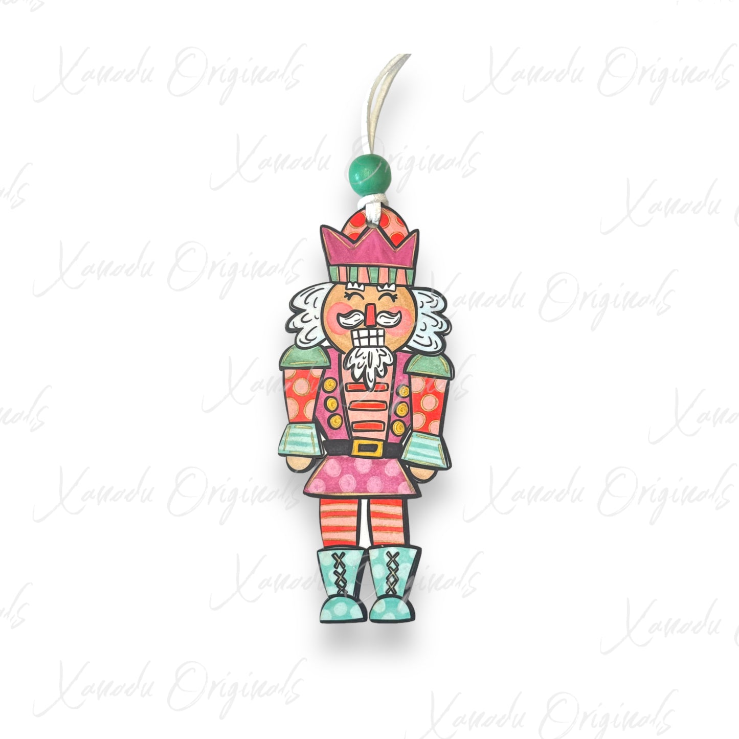 Pink Hand Drawn Nutcracker Ornament