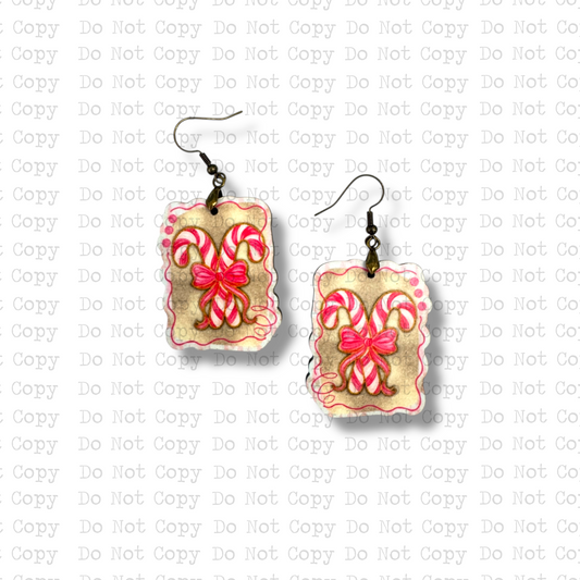 Brushstroke Candy Cane Earrings
