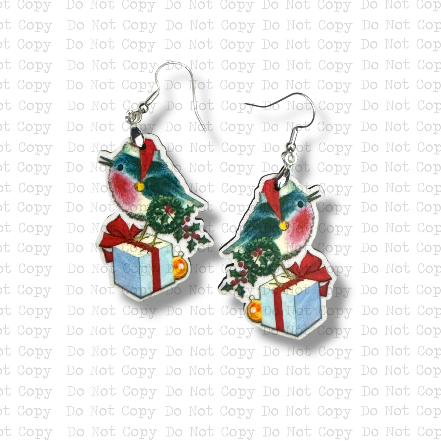 Vintage Bluebird Christmas Earrings