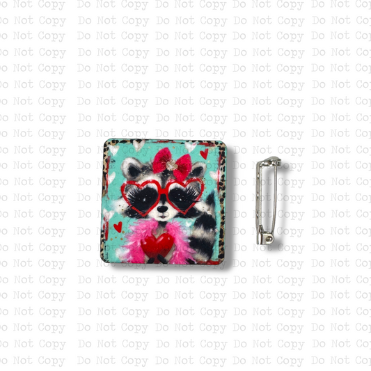 Raccoon Valentine Lapel Pin