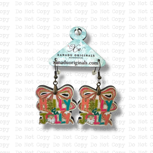 Jolly Santa Bow Earrings