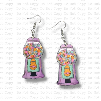 Candy Heart Gumball Earrings