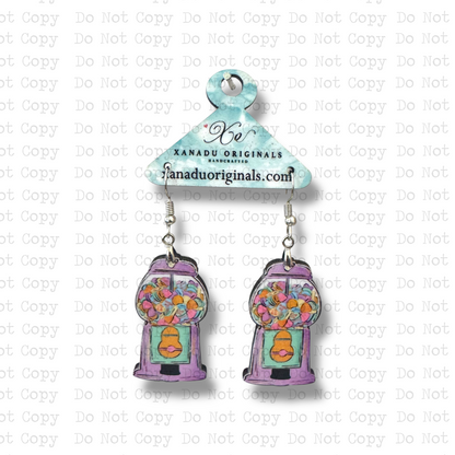 Candy Heart Gumball Earrings