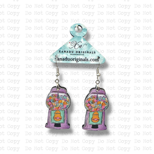 Candy Heart Gumball Earrings