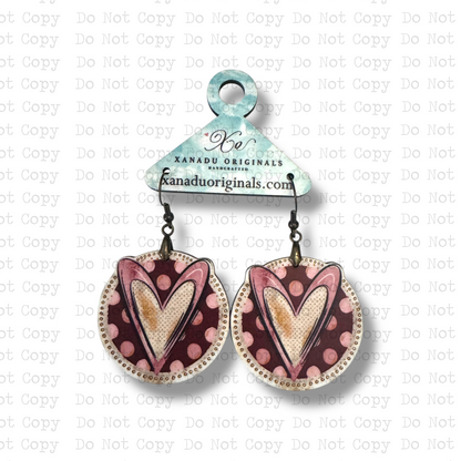 Polka Dot Heart Earrings