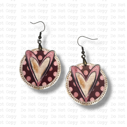 Polka Dot Heart Earrings