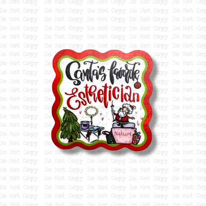 Santa's Esthetician Interchangeable Badge Button with Reel Option