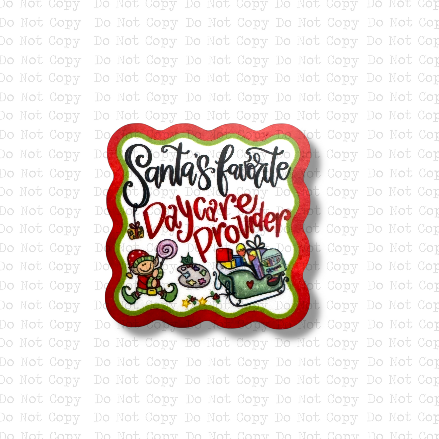 Santa's Favorite Daycare Provider Interchangeable Badge Button with Reel Option