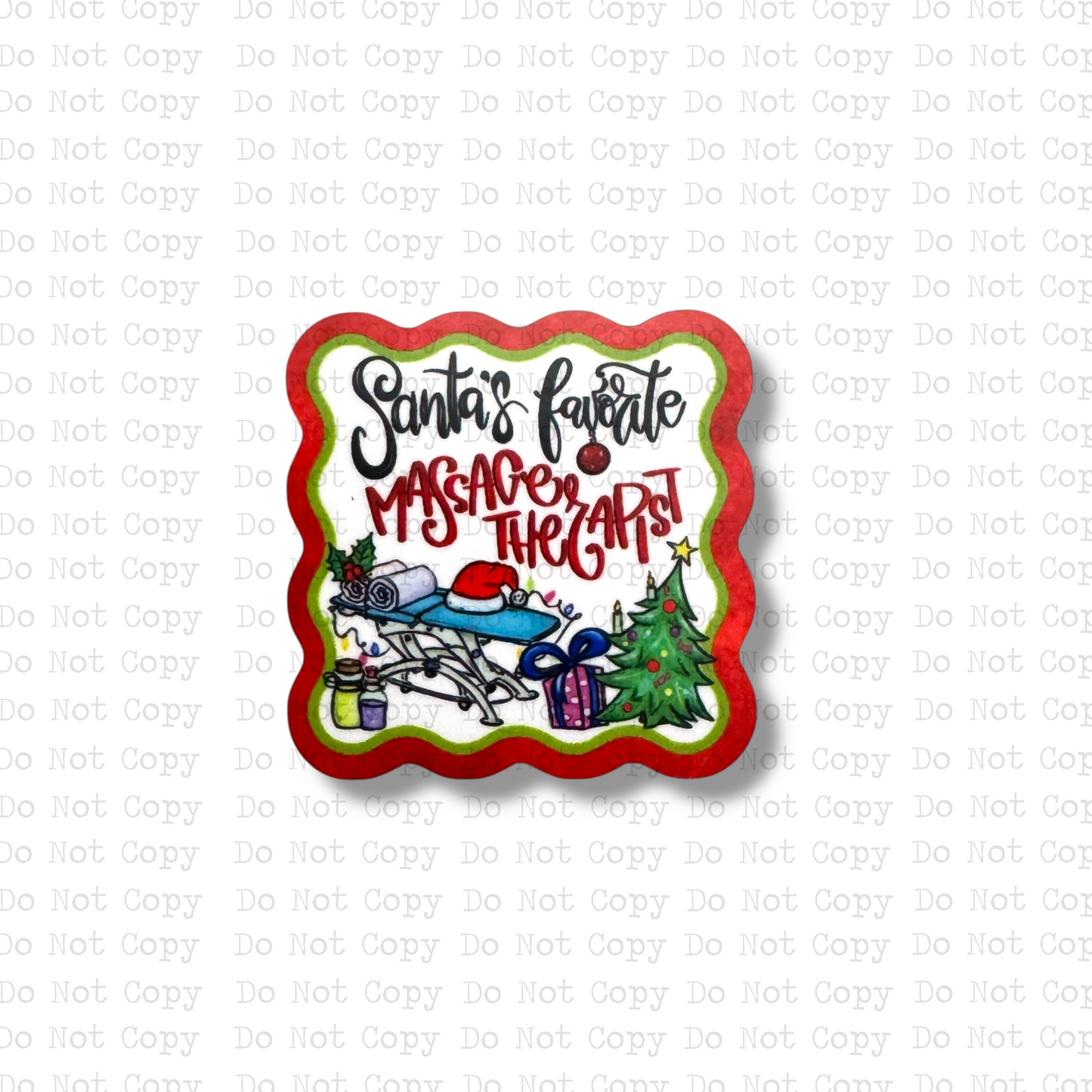 Santa's Favorite Massage Therapist Interchangeable Badge Button with Reel Option