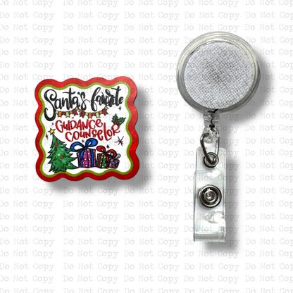 Santa's Favorite Guidance Counselor Interchangeable Badge Button with Reel Option