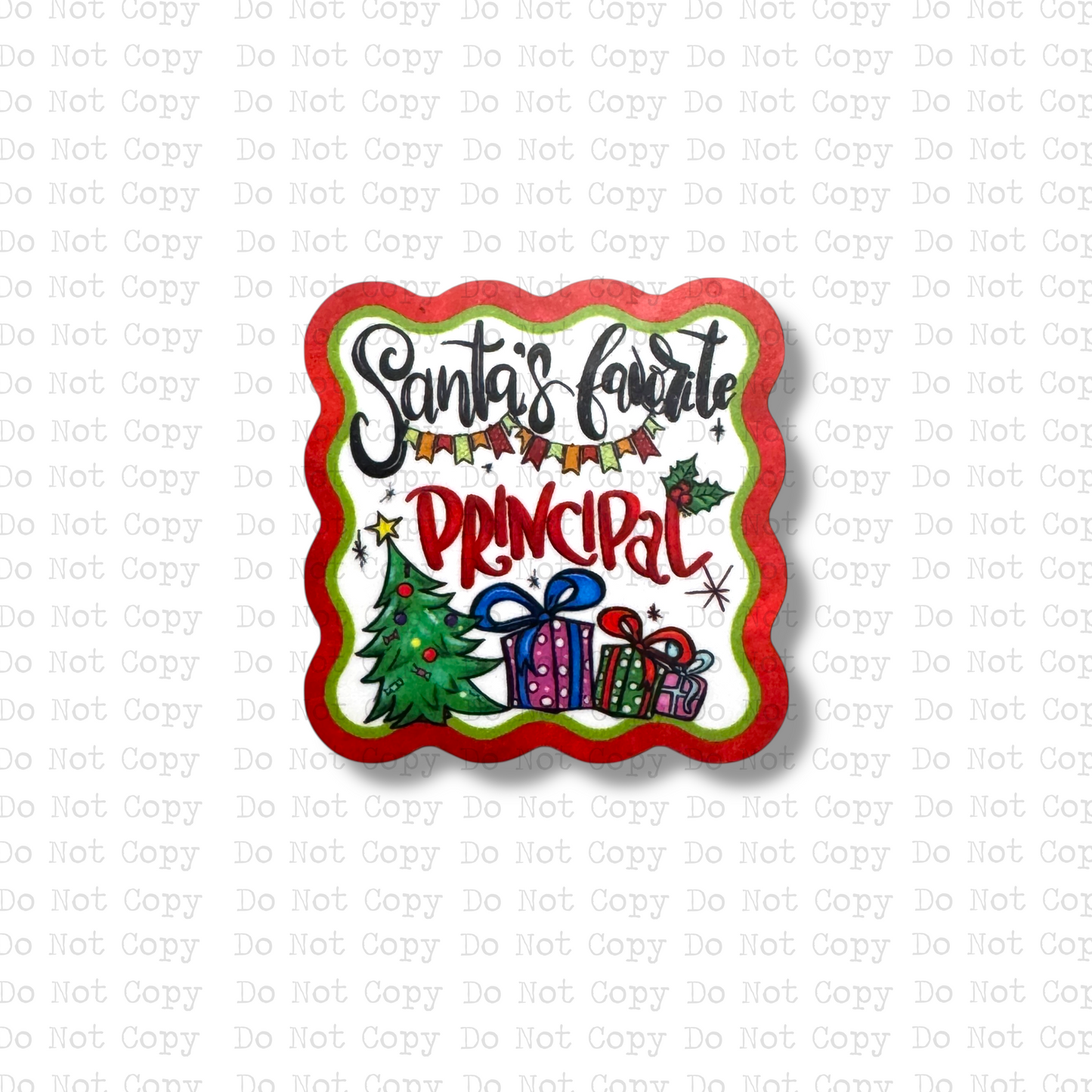 Santa's Favorite Principal Interchangeable Badge Button with Reel Option