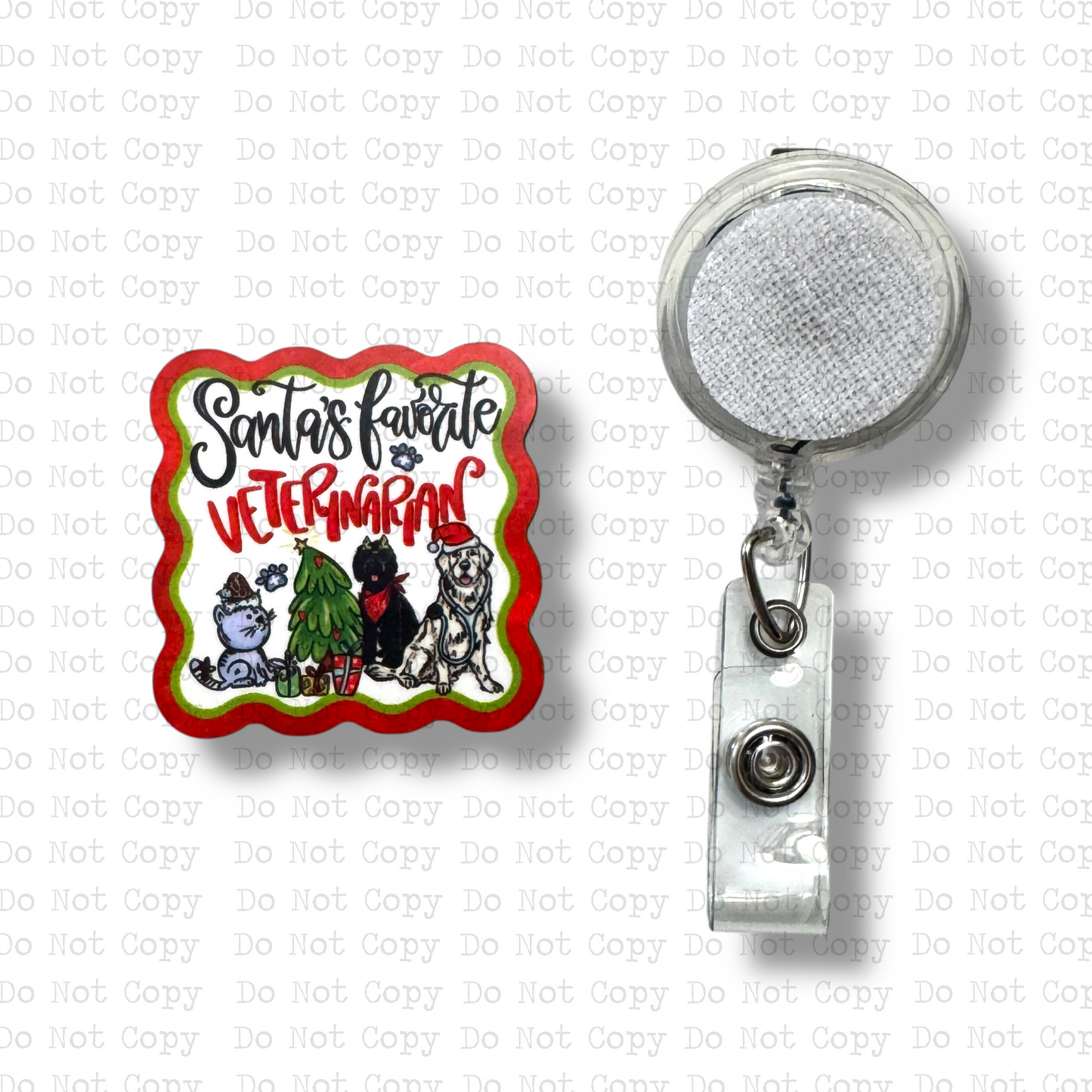 Santa's Favorite Veterinarian Interchangeable Badge Button with Reel Option