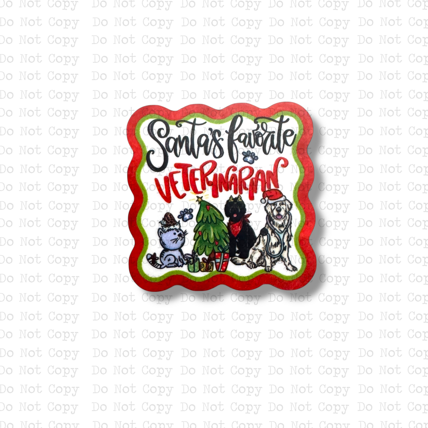 Santa's Favorite Veterinarian Interchangeable Badge Button with Reel Option