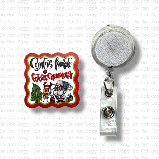 Santa's Favorite Future Cardiologist Interchangeable Badge Button with Reel Option