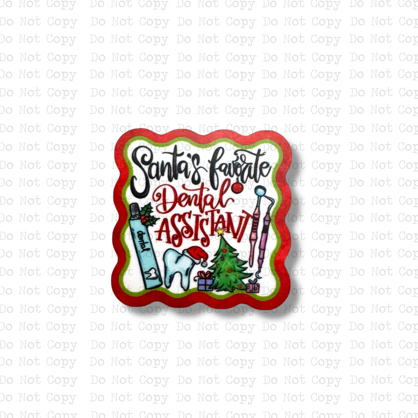 Santa's Favorite Dental Assistant Interchangeable Badge Button with Reel Option