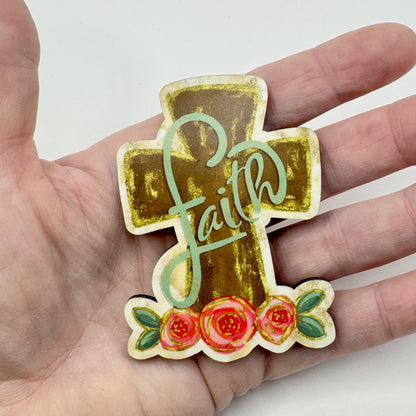 Floral Faith Cross Magnet