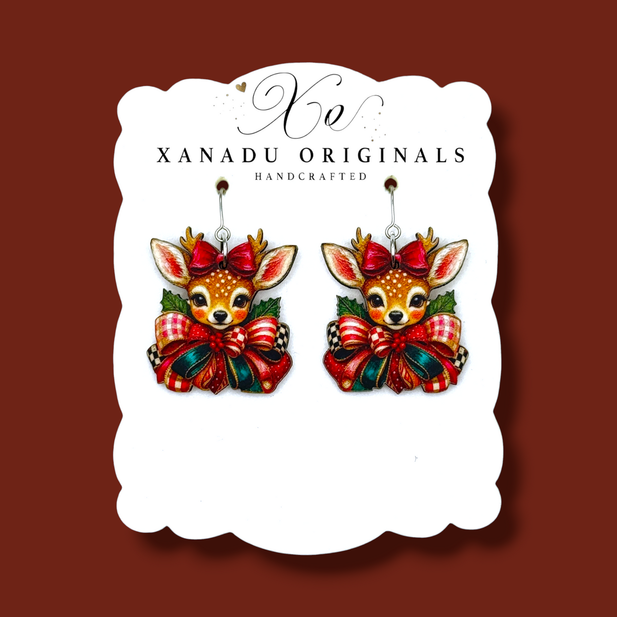 Christmas Deer Dangle Earrings