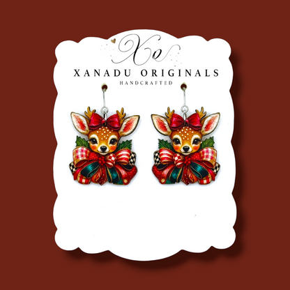 Christmas Deer Dangle Earrings