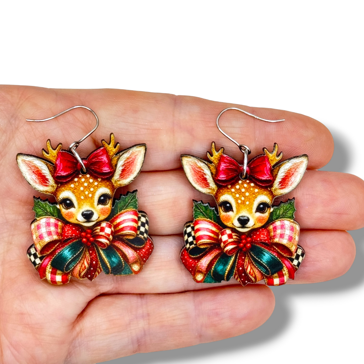 Christmas Deer Dangle Earrings
