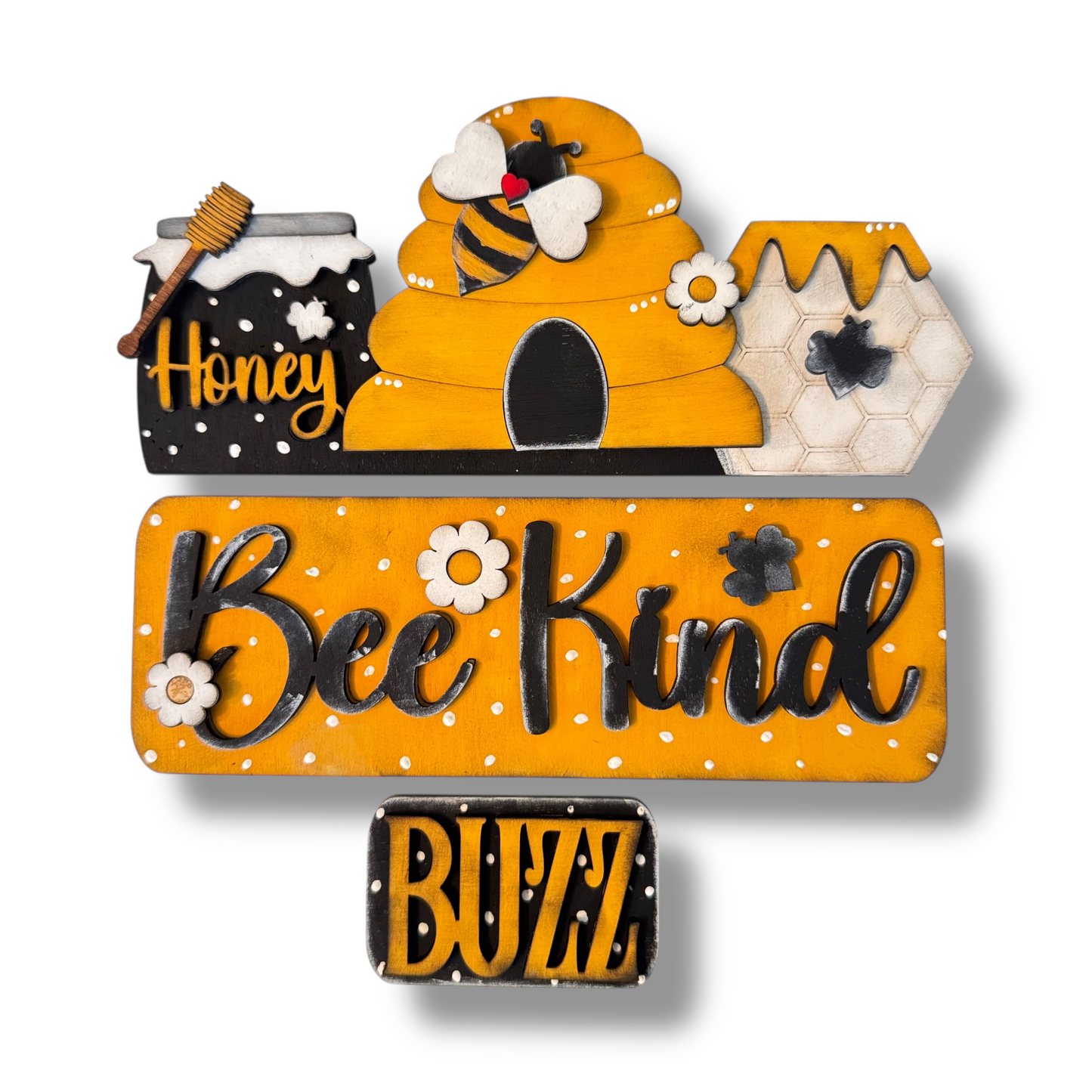 Bee Be Kind Interchangeable Add-On Wood Sign | DIY KIT