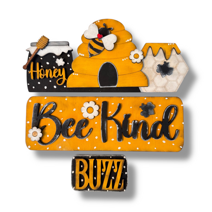Bee Be Kind Interchangeable Add-On Wood Sign | DIY KIT