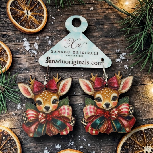 Christmas Deer Dangle Earrings