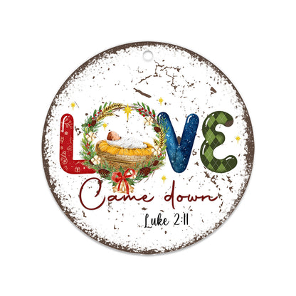 Love Came Down Nativity Christmas Ornament, Traditional Holiday Tree Decor, Scripture Christian Keepsake