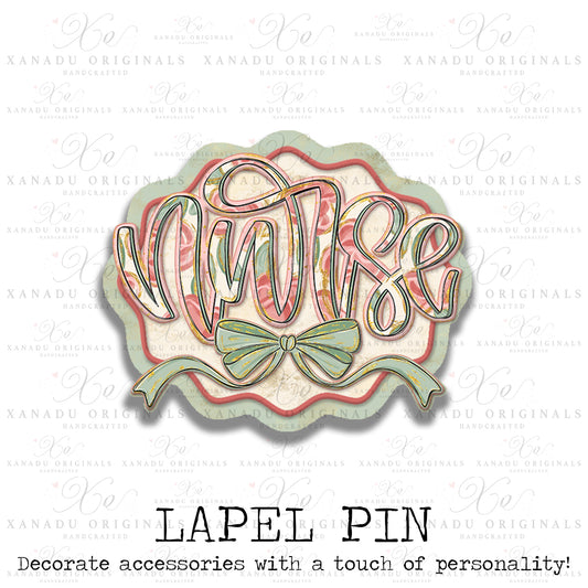 Nurse Painted Floral Lapel Lapel Pin