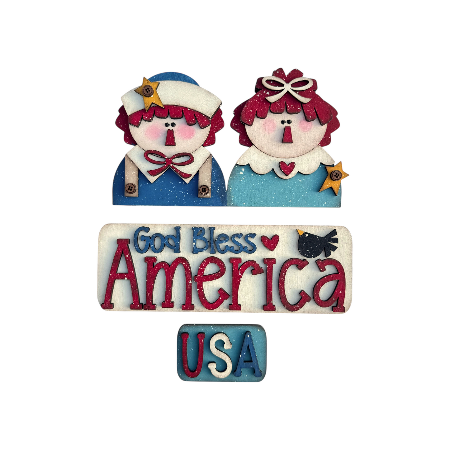Raggedy Ann & Andy Interchangeable Add-On Wood Sign | DIY KIT