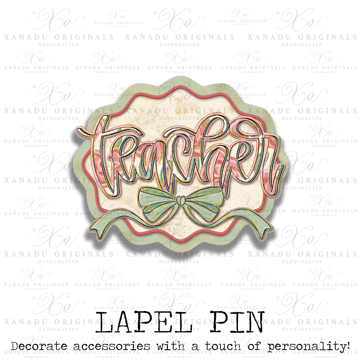 Teacher Painted Floral Lapel Lapel Pin