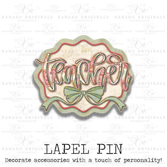 Teacher Painted Floral Lapel Lapel Pin