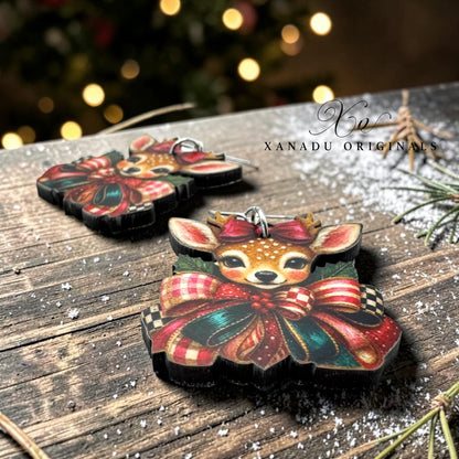 Christmas Deer Dangle Earrings