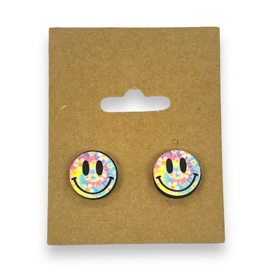 Smiley Face Stud Post Earring