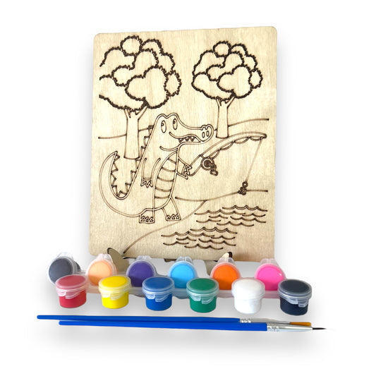 Fishing Alligator Paint Kit with Stand | DIY