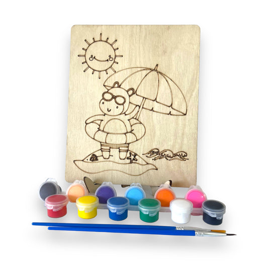 Hippo Beach Paint Kit with Stand | DIY