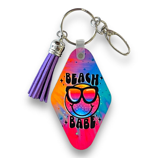 Beach Babe Smiley Keychain | Bag Tag