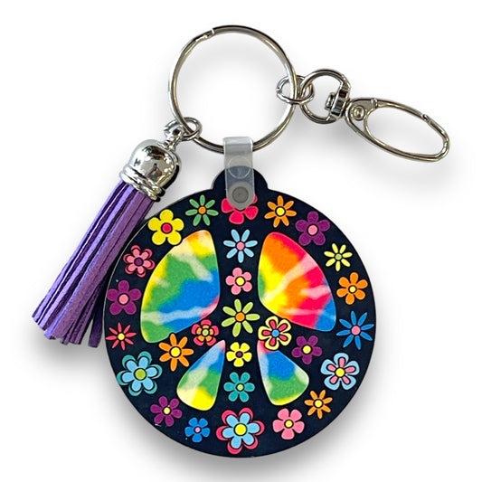Butterfly Peace Sign Keychain | Bag Tag