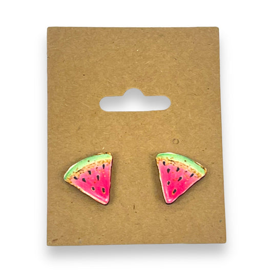 Watermelon Slice Stud Post Earring