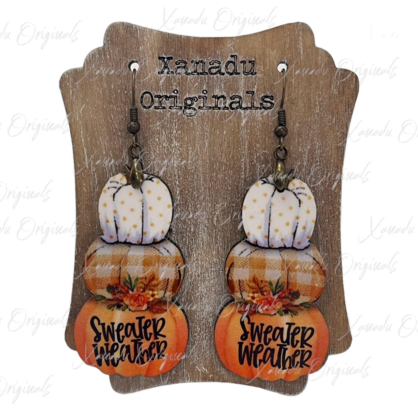 Sweater Weather Stacked Pumpkin Earrings