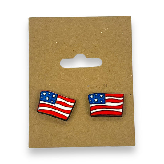 American Flag Stud Post Earring
