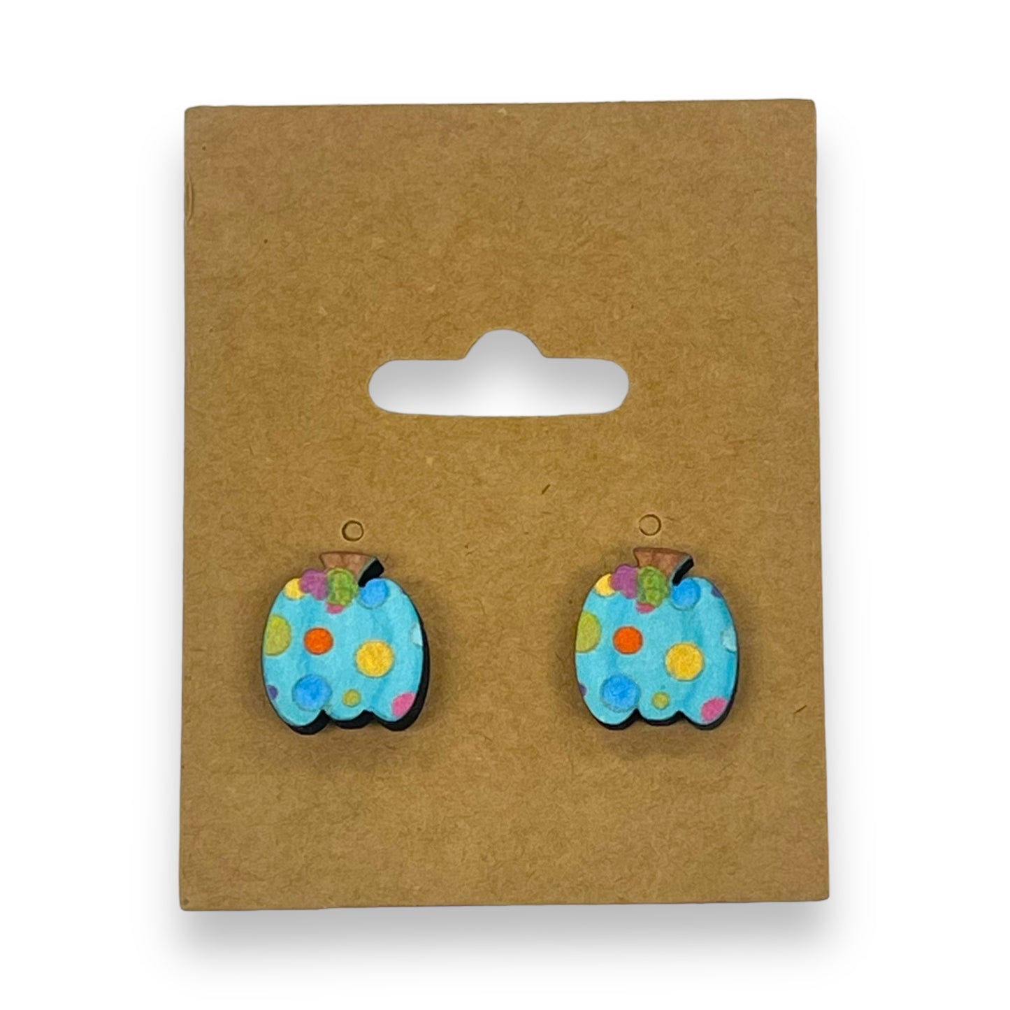 Teal Pumpkin Stud Post Earring