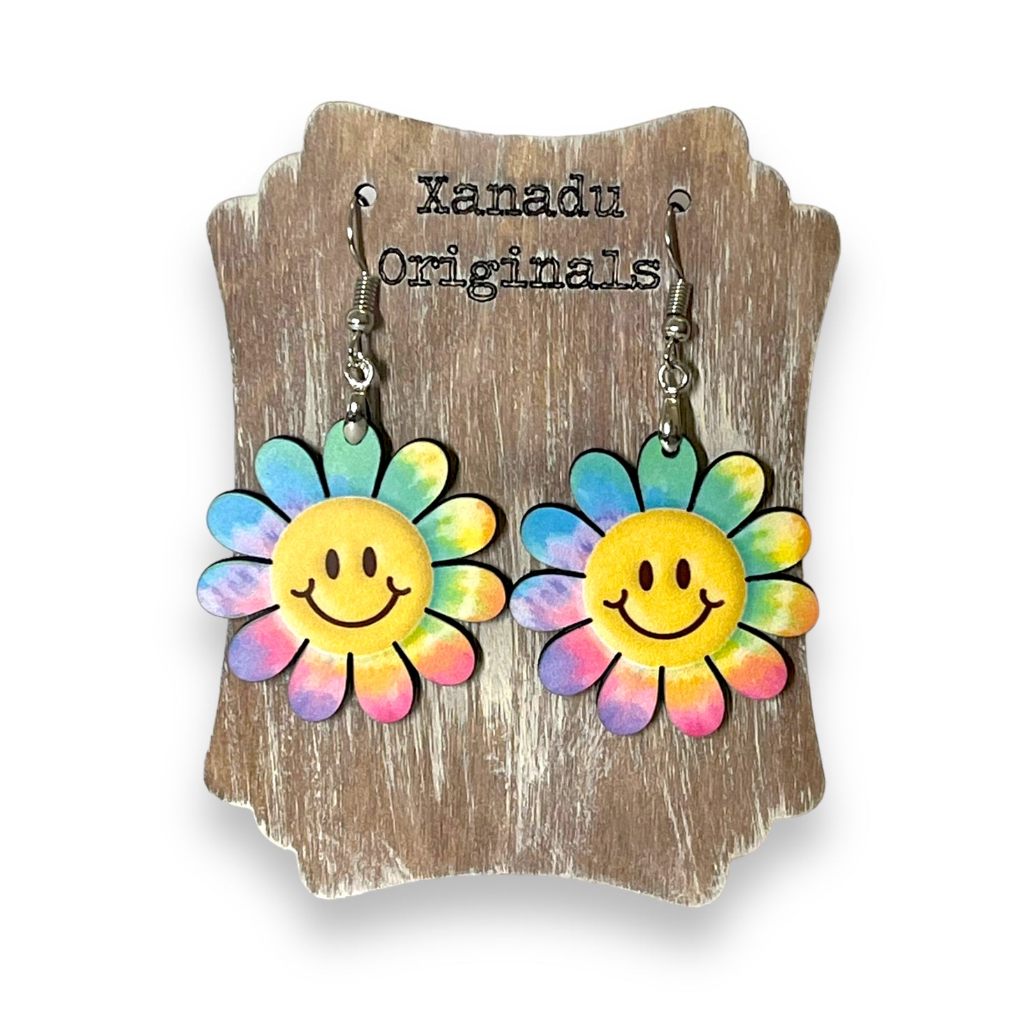 Retro Smiley Rainbow Earrings