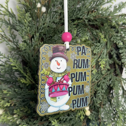 Little Drummer Boy Snowman Christmas Ornament | Handcrafted Mississippi Keepsake