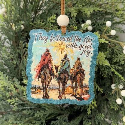 They Followed the Star Wise Men Wooden Christmas Ornament