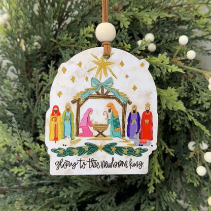 Glory To The Newborn King Nativity Ornament | Religious Three Wise Men Keepsake