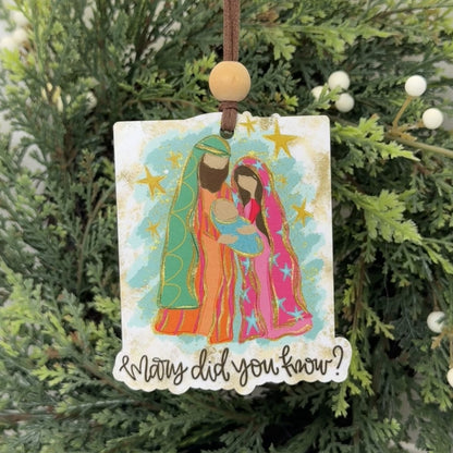 Mary Did You Know Nativity Christmas Ornament | Vibrant Christian Holiday Keepsake