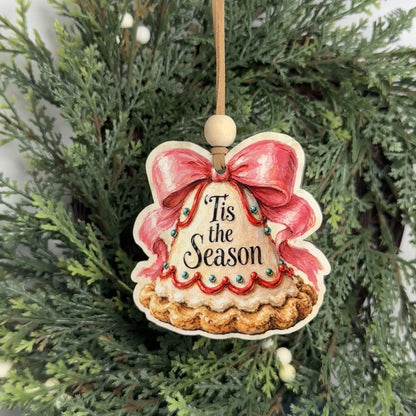 Retro 'Tis the Season Christmas Pie Ornament | Handcrafted Mississippi Keepsake