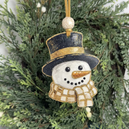 Glitter Top Hat Snowman Christmas Ornament | Handcrafted Mississippi Keepsake