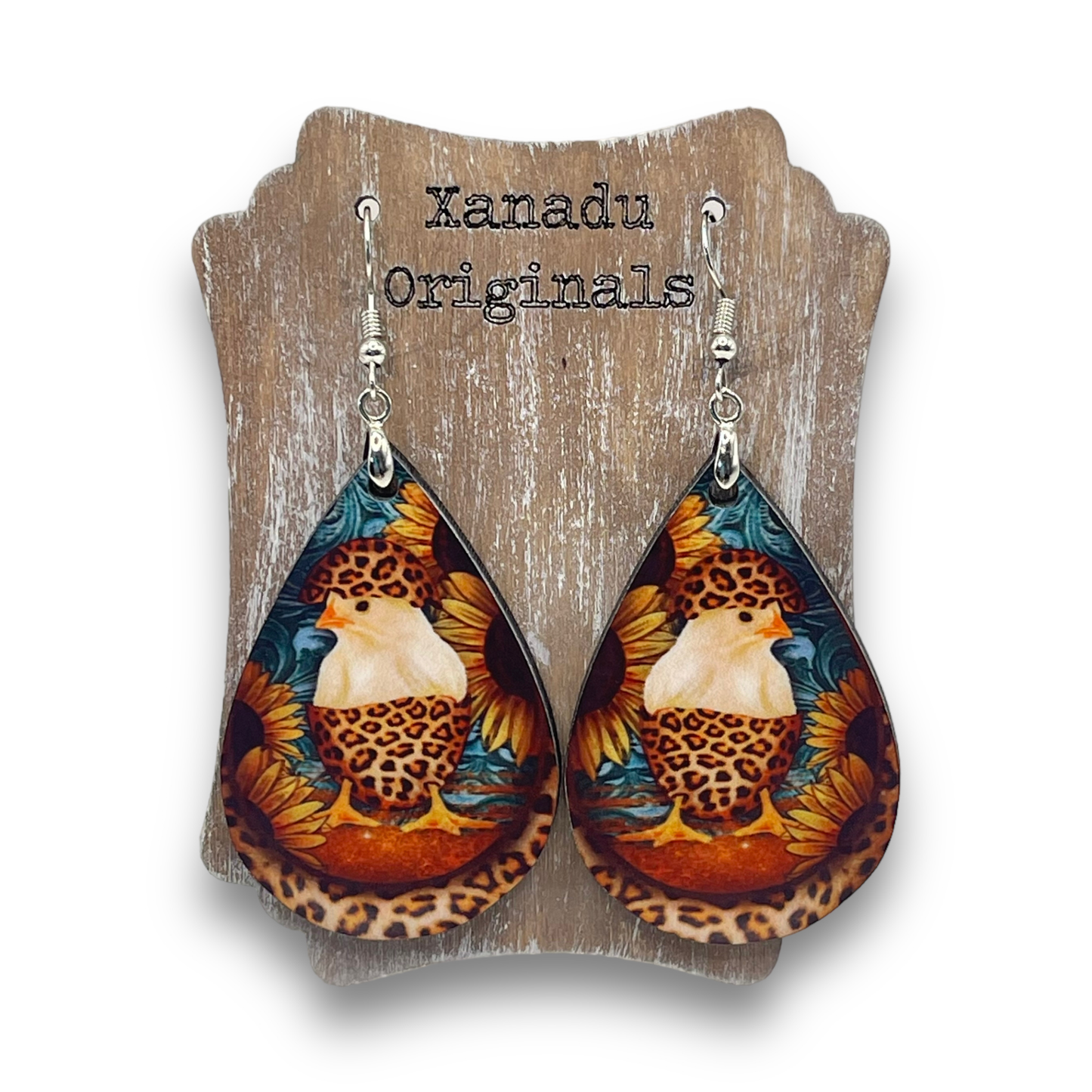 Leopard Chick Teardrop Earrings